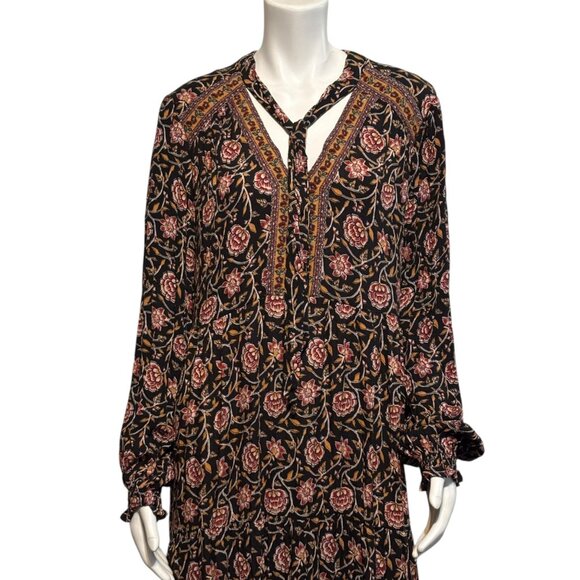 Knox Rose Floral Print Ruffle Long Sleeve Maxi Dress With Pockets, SzXXL - Picture 5 of 10